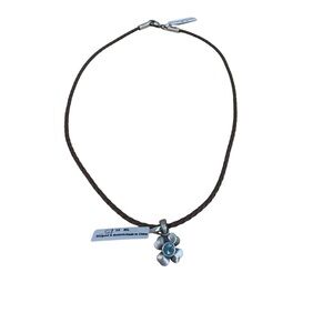 NWT Bico Necklace Silver Black Rope